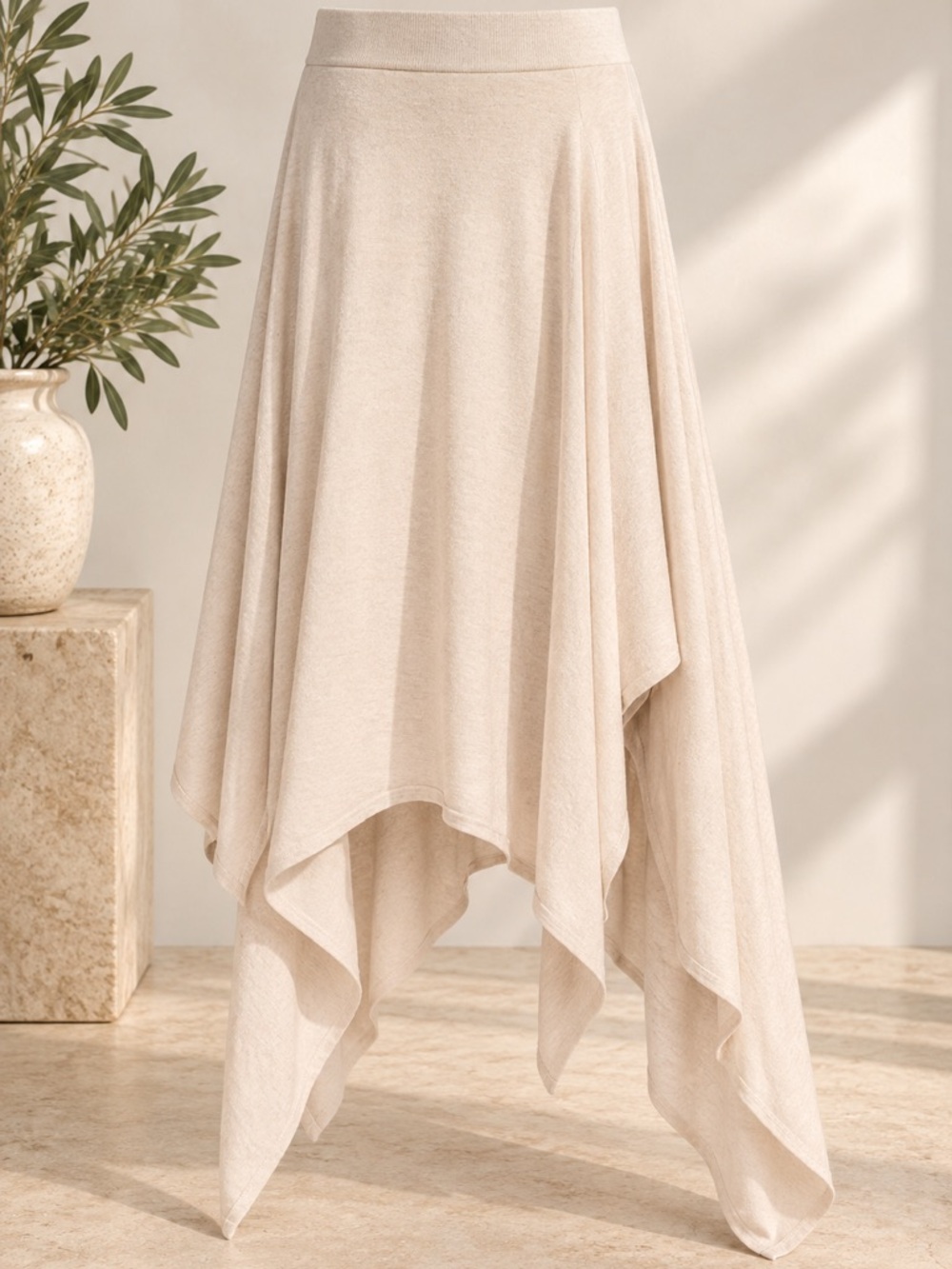 NWT Free People Indigo Sweater Skirt in Summer Sand Asymmetrical XS